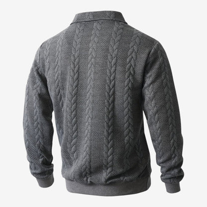 Men's Knit Quarter Zip Jumper Casual Warm Layering Everyday Wear