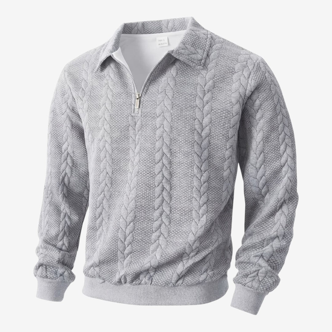 Men's Knit Quarter Zip Jumper Casual Warm Layering Everyday Wear