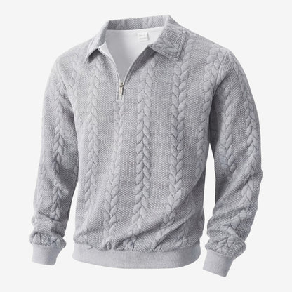 Men's Knit Quarter Zip Jumper Casual Warm Layering Everyday Wear