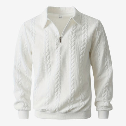 Men's Knit Quarter Zip Jumper Casual Warm Layering Everyday Wear