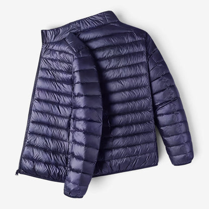 Men's Slim Fit Puffer Jacket Warm Zip-Up Casual Layering Outerwear