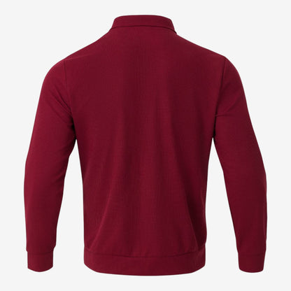 Men's Waffle Jacket Full Zip Collared Casual Everyday Layering