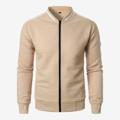 Men's Casual Plaid Jacket Full Zip Stand Collar Everyday Layering