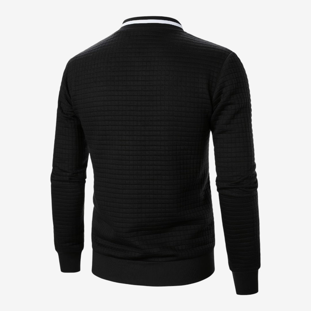 Men's Casual Plaid Jacket Full Zip Stand Collar Everyday Layering