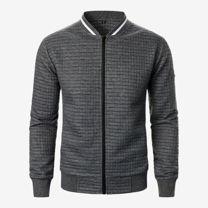 Men's Casual Plaid Jacket Full Zip Stand Collar Everyday Layering