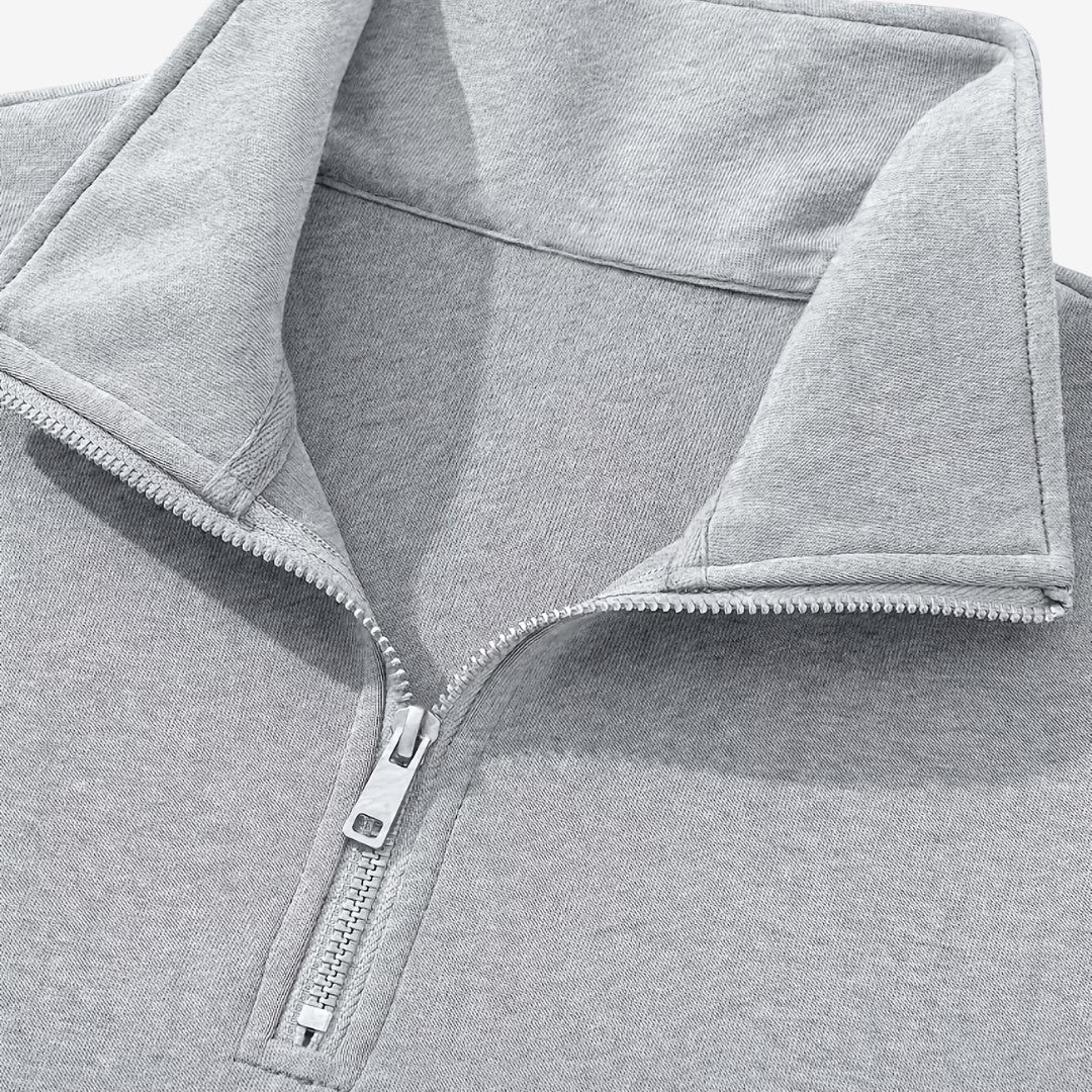 Men's Casual Quarter Zip Jumper Stand Collar Soft Knit Everyday Wear