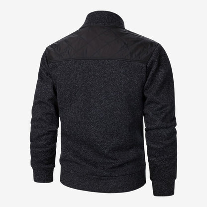 Men's Quilted Knit Jacket Smart Casual Stand Collar Stylish Layering