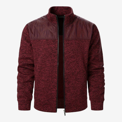 Men's Quilted Knit Jacket Smart Casual Stand Collar Stylish Layering