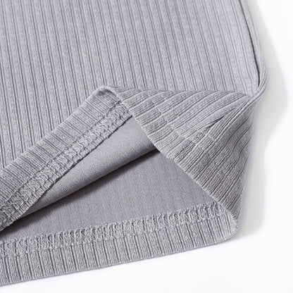 Men's Ribbed Knit Polo Shirt Long Sleeve Collared Business Casual Wear