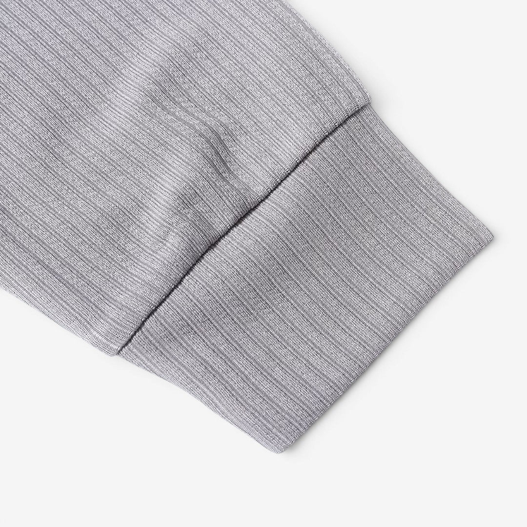 Men's Ribbed Knit Polo Shirt Long Sleeve Collared Business Casual Wear