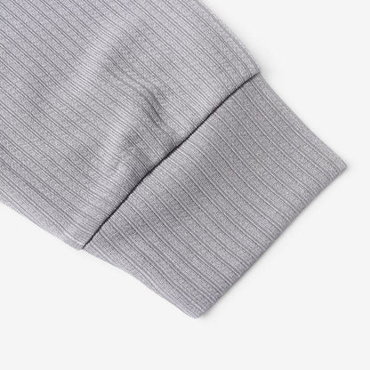 Men's Ribbed Knit Polo Shirt Long Sleeve Collared Business Casual Wear