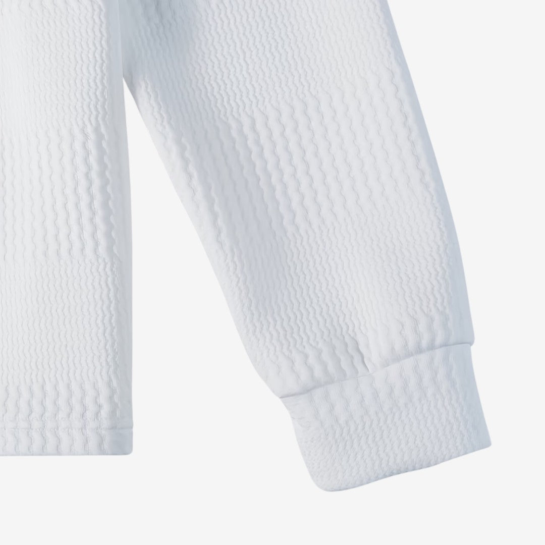 Men's Ribbed Long Sleeve Polo Shirt Collared Smart Casual Everyday Wear
