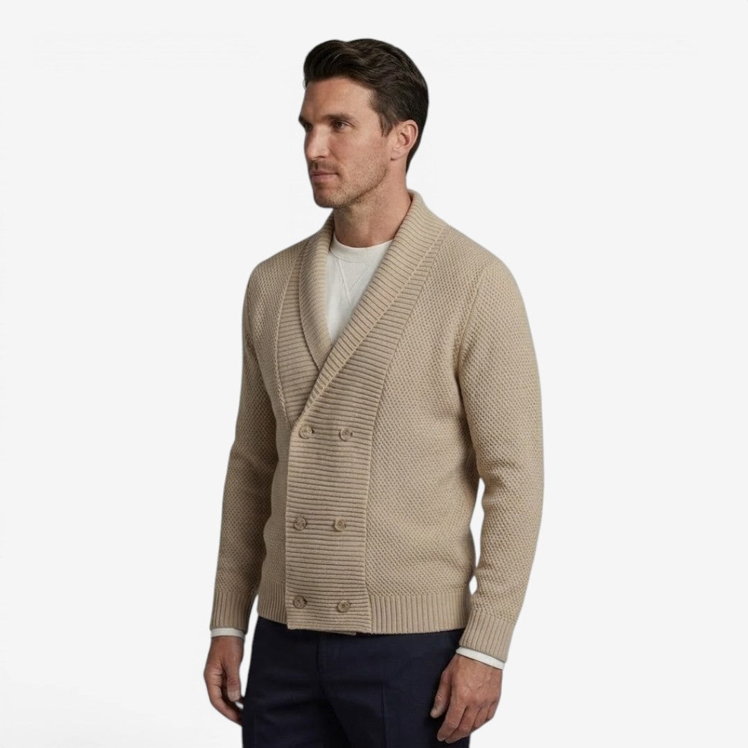 Men's Shawl Collar Cardigan Knit Design Relaxed Fit Layering Everyday Wear