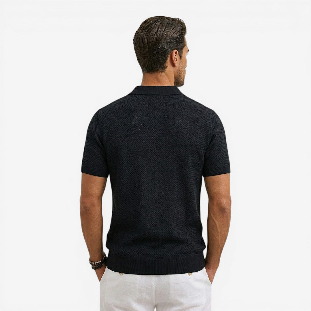 Men's Short Sleeve Knit Polo Shirt Casual Summer Relaxed Fit Everyday Wear