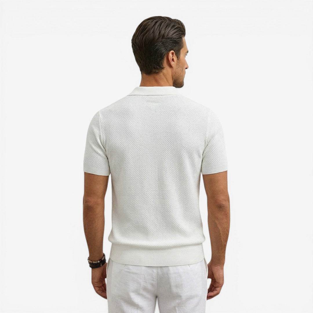 Men's Short Sleeve Knit Polo Shirt Casual Summer Relaxed Fit Everyday Wear