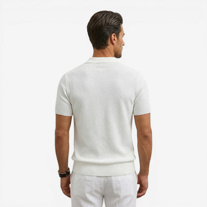 Men's Short Sleeve Knit Polo Shirt Casual Summer Relaxed Fit Everyday Wear