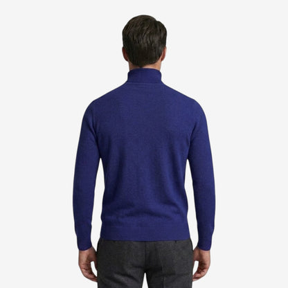 Men's Slim Fit Roll-Neck Jumper Knit Smart Casual Layering Everyday