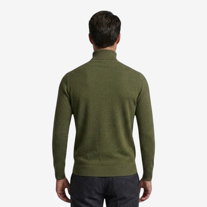 Men's Slim Fit Roll-Neck Jumper Knit Smart Casual Layering Everyday