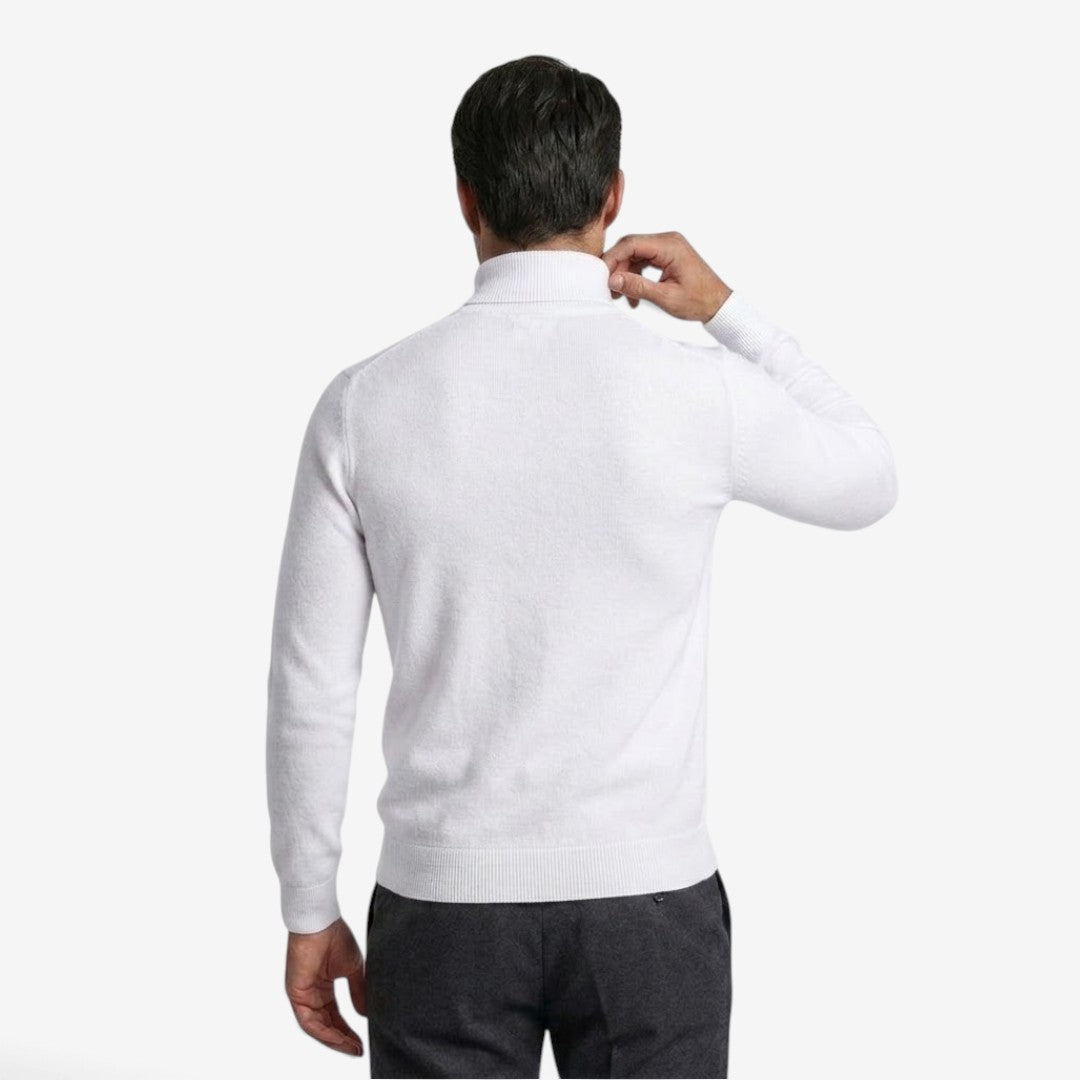 Men's Slim Fit Roll-Neck Jumper Knit Smart Casual Layering Everyday