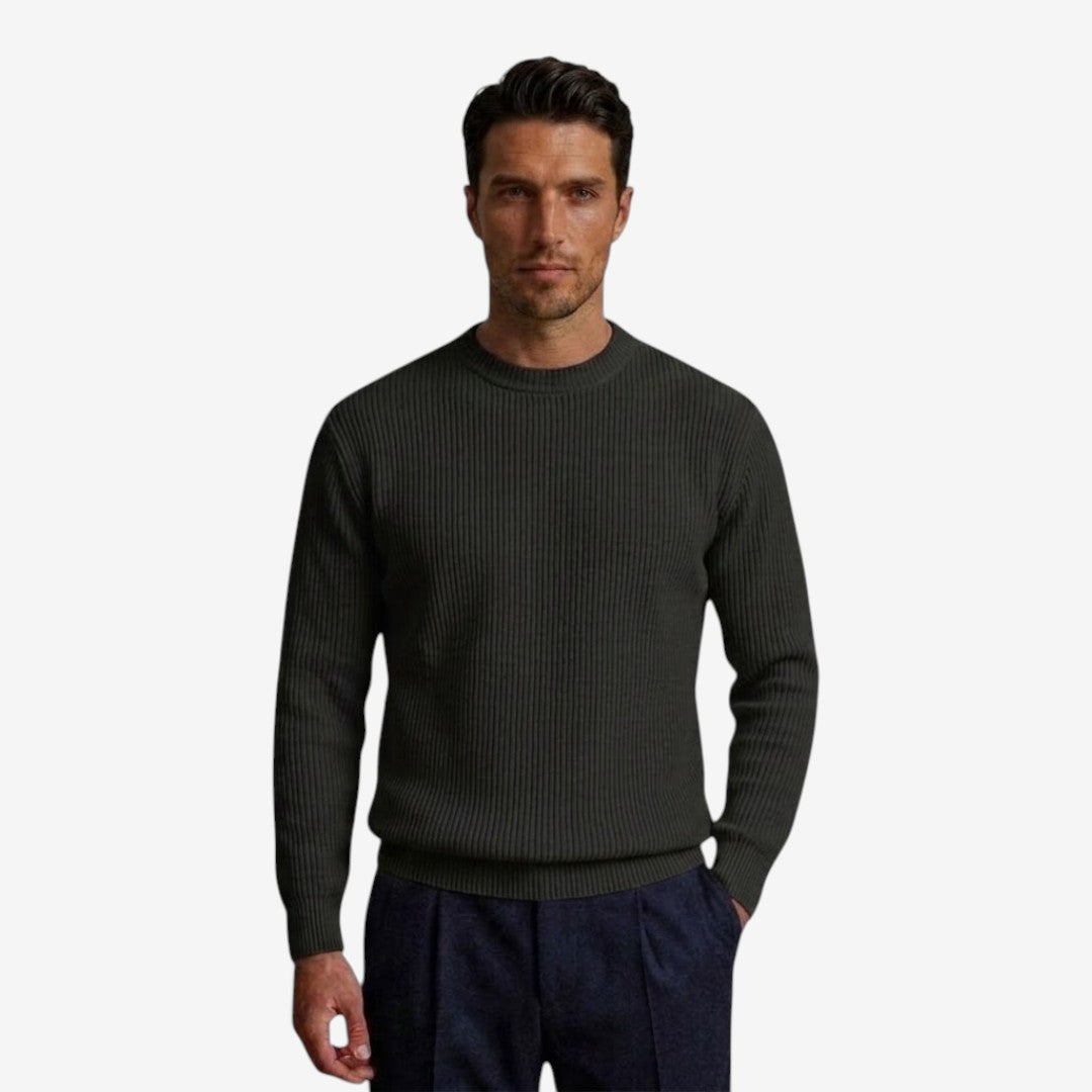 Men's Soft Knit Crew-Neck Jumper Relaxed Fit Long Sleeve Casual Everyday Wear
