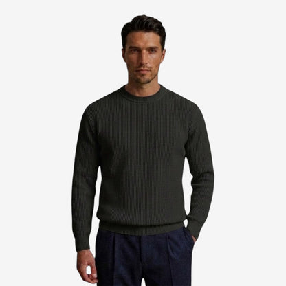 Men's Soft Knit Crew-Neck Jumper Relaxed Fit Long Sleeve Casual Everyday Wear