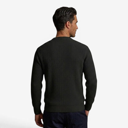 Men's Soft Knit Crew-Neck Jumper Relaxed Fit Long Sleeve Casual Everyday Wear