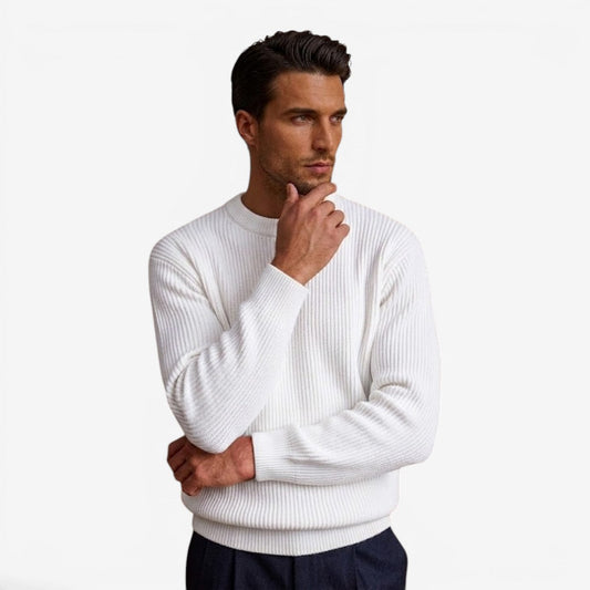 Men's Soft Knit Crew-Neck Jumper Relaxed Fit Long Sleeve Casual Everyday Wear