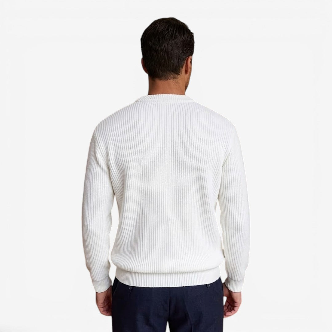 Men's Soft Knit Crew-Neck Jumper Relaxed Fit Long Sleeve Casual Everyday Wear