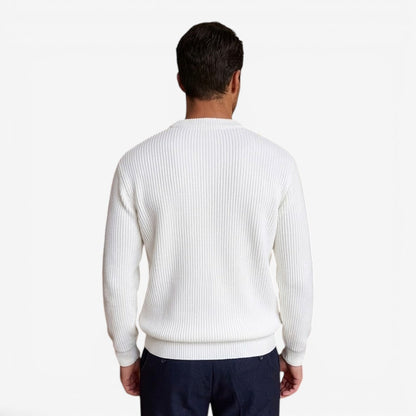 Men's Soft Knit Crew-Neck Jumper Relaxed Fit Long Sleeve Casual Everyday Wear