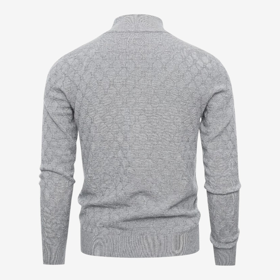 Men's Soft Stretch Quarter Zip Jumper Stand Collar Casual Everyday Wear