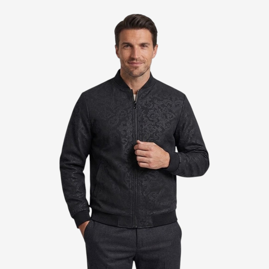 Men's Textured Stand Collar Jacket Zip-Up Casual Everyday Layering