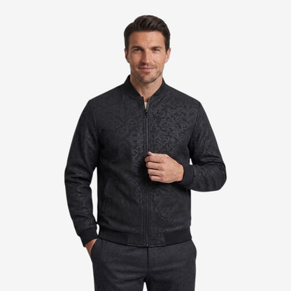 Men's Textured Stand Collar Jacket Zip-Up Casual Everyday Layering