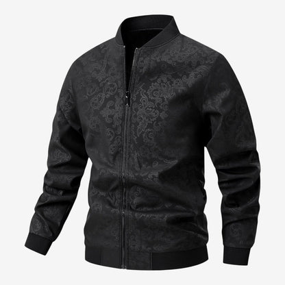 Men's Textured Stand Collar Jacket Zip-Up Casual Everyday Layering