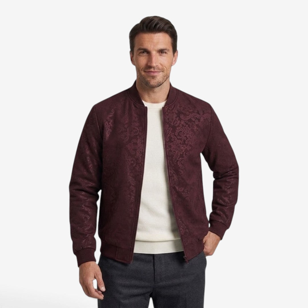 Men's Textured Stand Collar Jacket Zip-Up Casual Everyday Layering