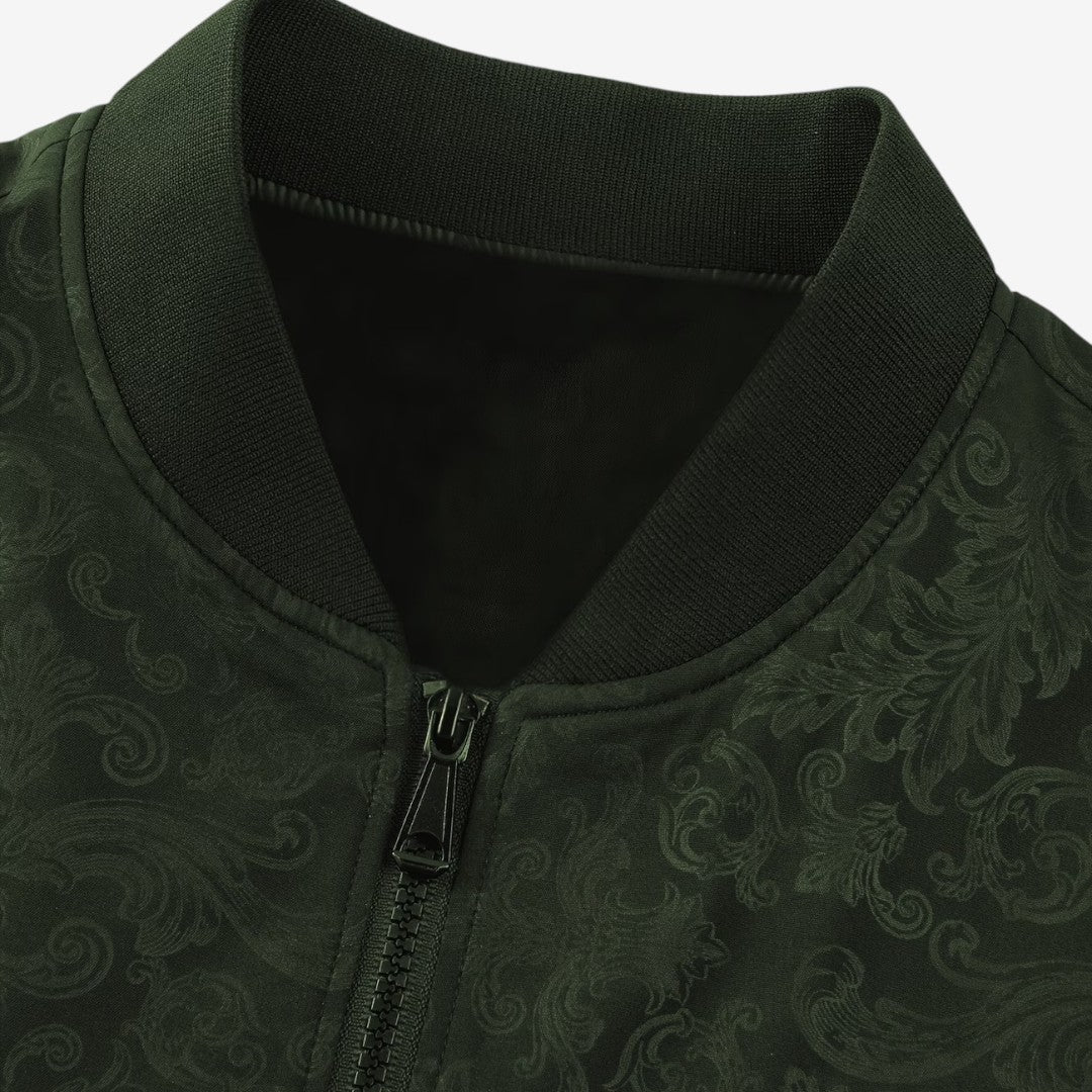 Men's Textured Stand Collar Jacket Zip-Up Casual Everyday Layering
