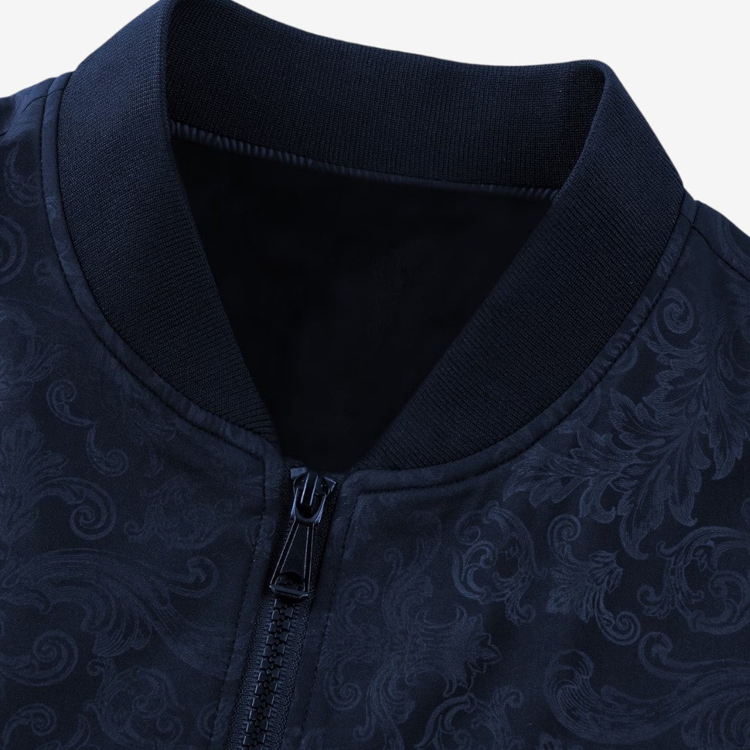 Men's Textured Stand Collar Jacket Zip-Up Casual Everyday Layering
