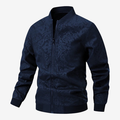 Men's Textured Stand Collar Jacket Zip-Up Casual Everyday Layering