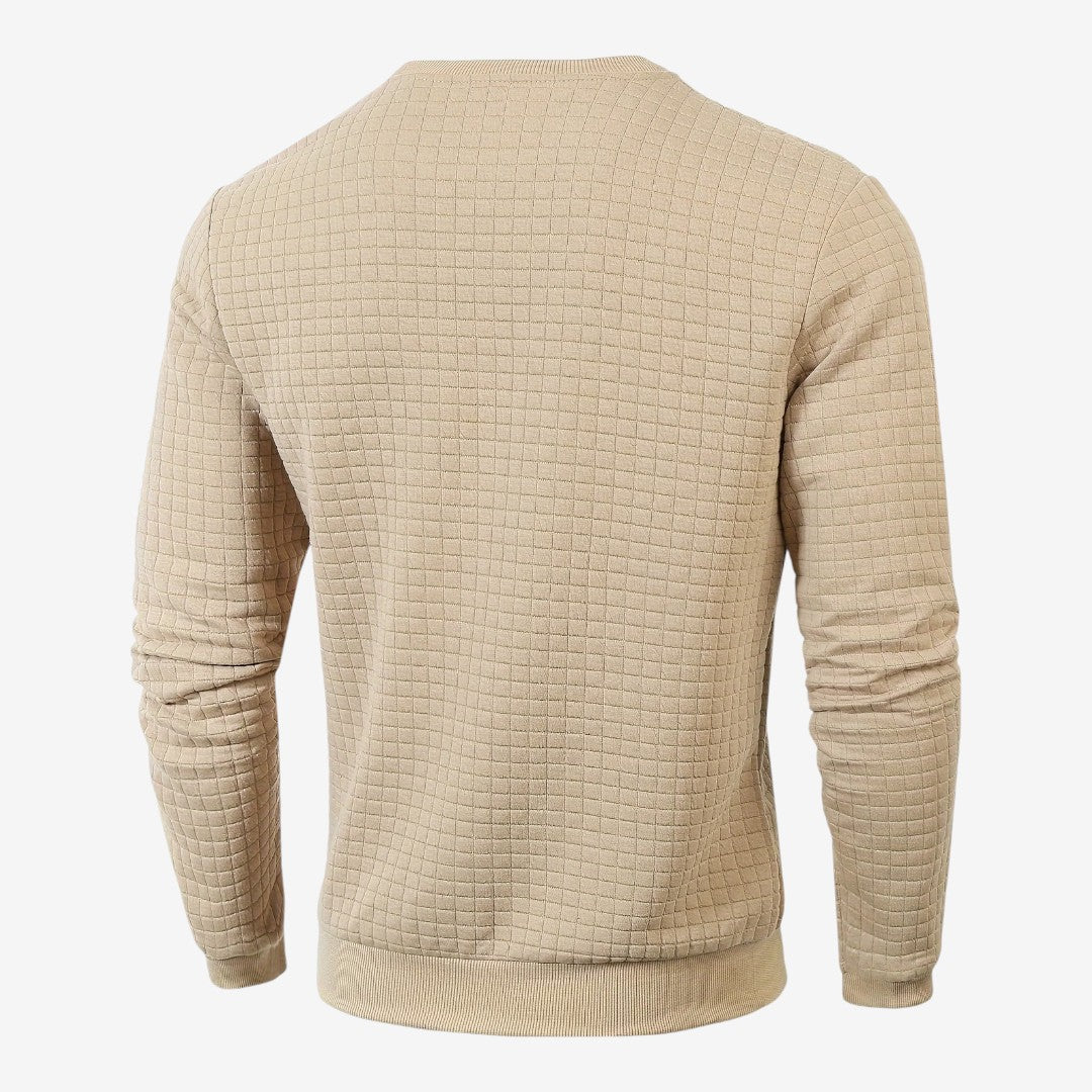 Men's Casual Textured Sweatshirt Long Sleeve Pullover Everyday Relaxed