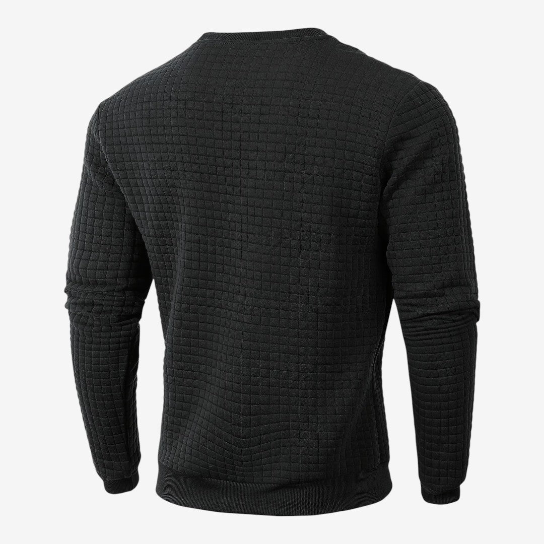 Men's Casual Textured Sweatshirt Long Sleeve Pullover Everyday Relaxed