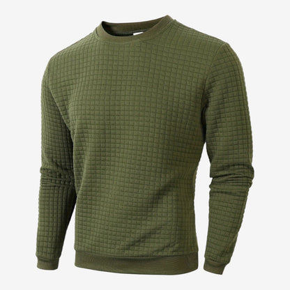 Men's Casual Textured Sweatshirt Long Sleeve Pullover Everyday Relaxed