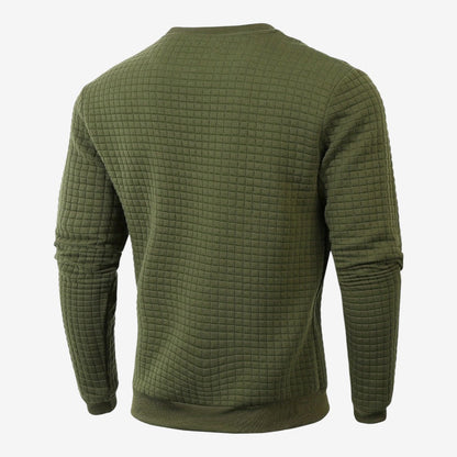 Men's Casual Textured Sweatshirt Long Sleeve Pullover Everyday Relaxed