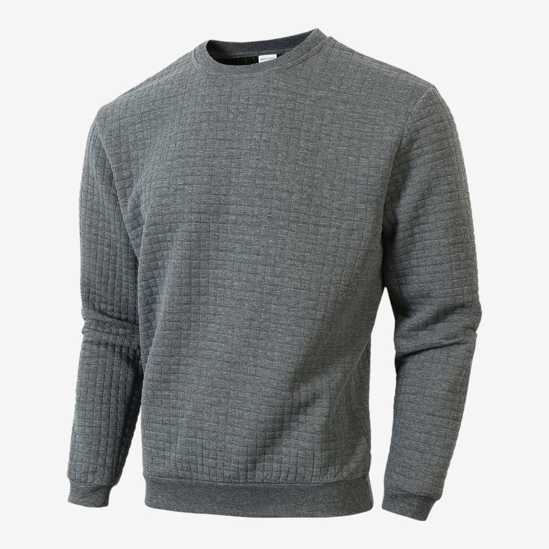 Men's Casual Textured Sweatshirt Long Sleeve Pullover Everyday Relaxed