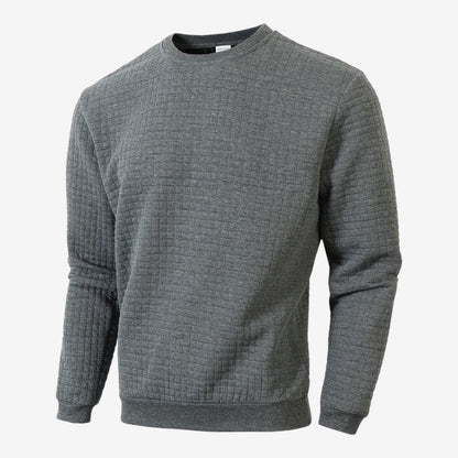 Men's Casual Textured Sweatshirt Long Sleeve Pullover Everyday Relaxed