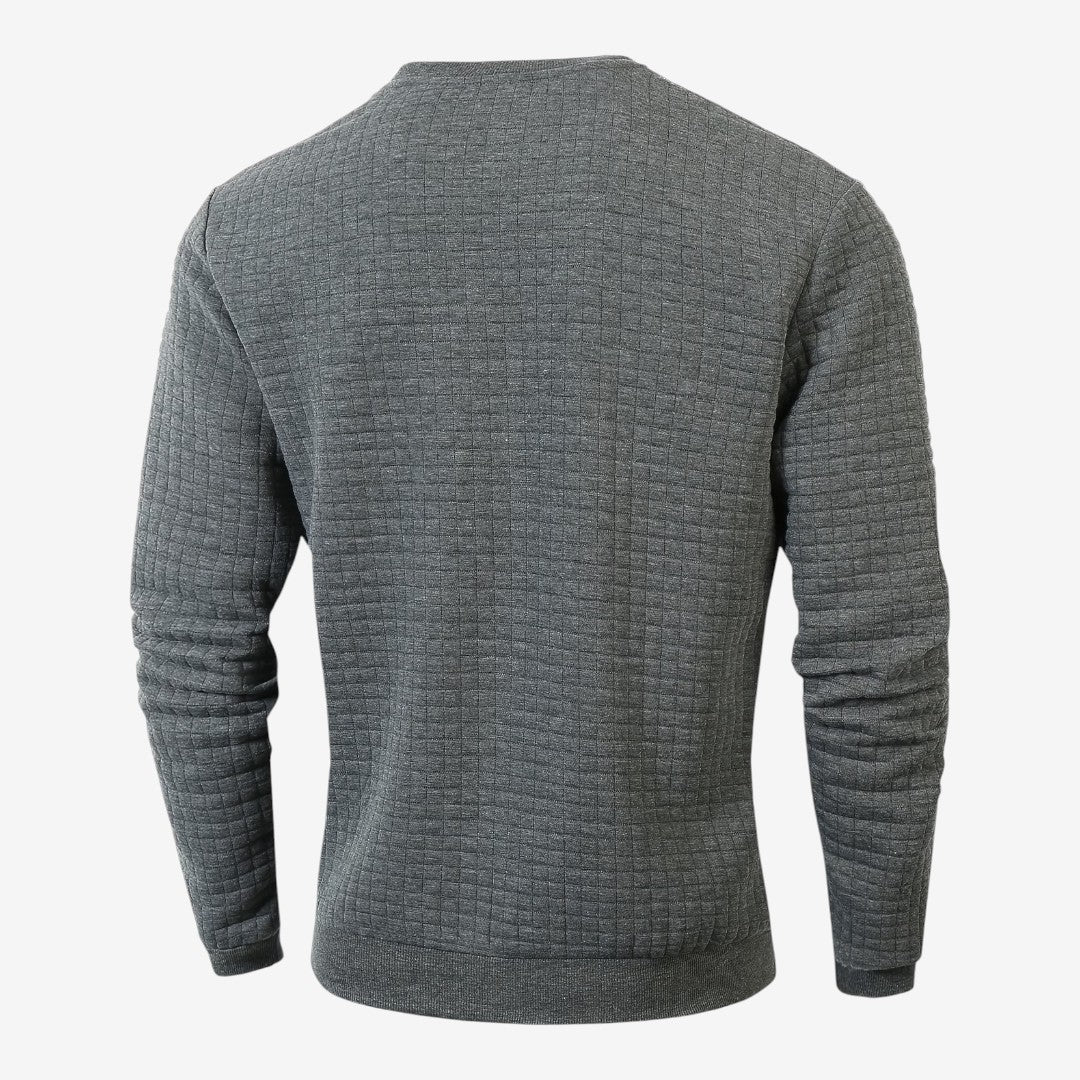 Men's Casual Textured Sweatshirt Long Sleeve Pullover Everyday Relaxed