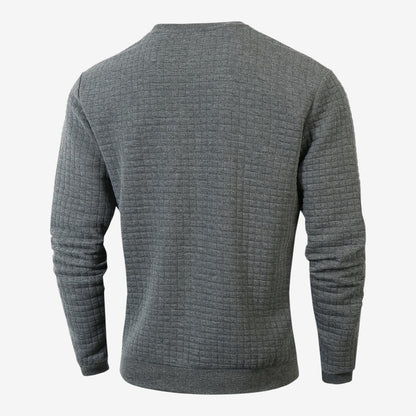 Men's Casual Textured Sweatshirt Long Sleeve Pullover Everyday Relaxed