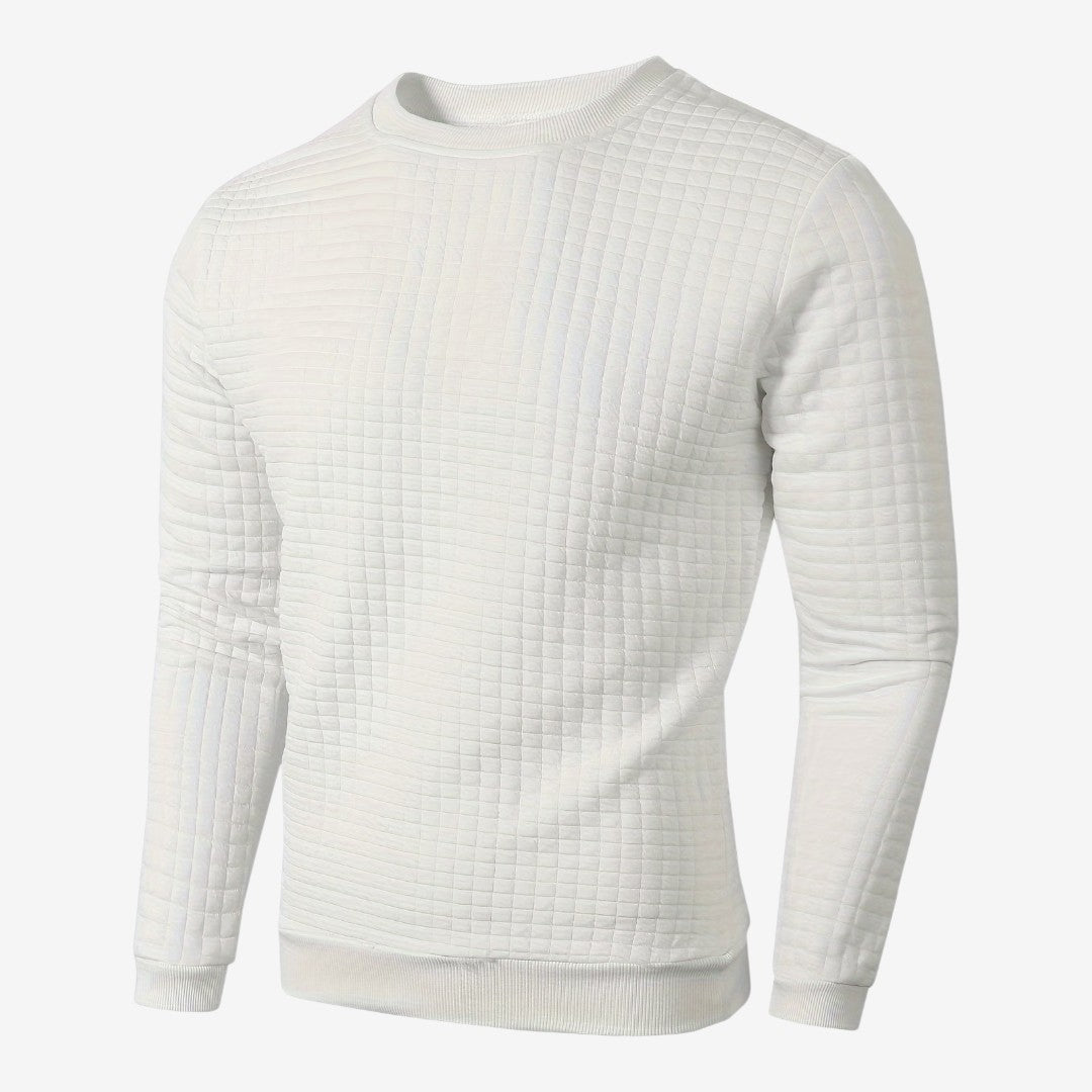 Men's Casual Textured Sweatshirt Long Sleeve Pullover Everyday Relaxed