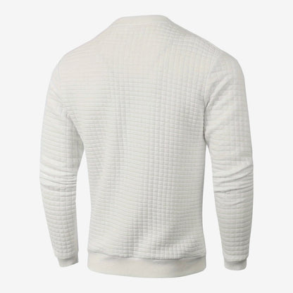 Men's Casual Textured Sweatshirt Long Sleeve Pullover Everyday Relaxed