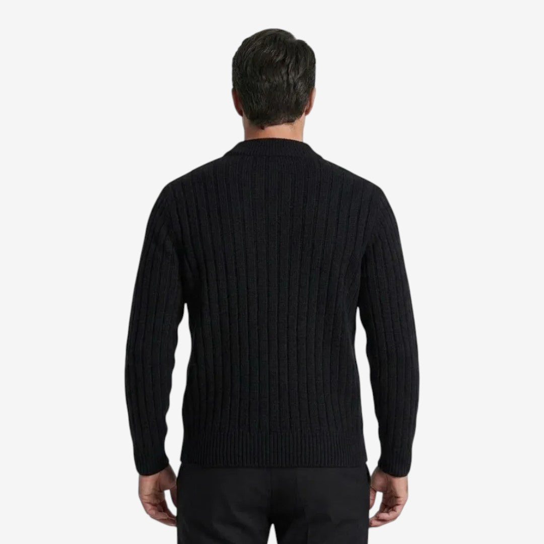 Men's Thick Knit Mock-Neck Jumper Warm Winter Casual Knitwear