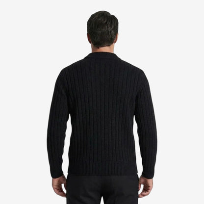 Men's Thick Knit Mock-Neck Jumper Warm Winter Casual Knitwear