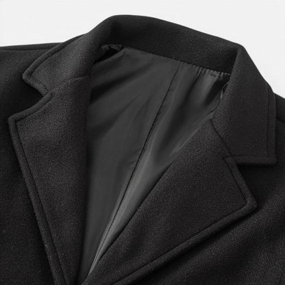 Men's Long Trench Coat Slim Fit Formal Overcoat Stylish Winter Outerwear